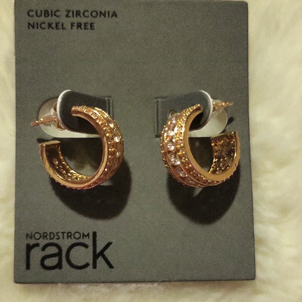 Nordstrom Gold and Cubic Zirconia Hoop Earrings